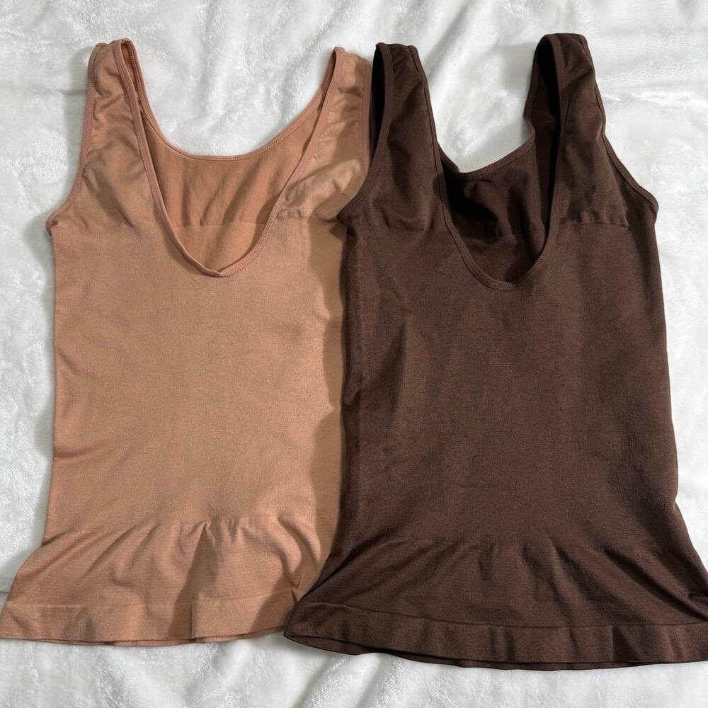 2 Thalia Sodi SZ LG Firm Control Shapewear Tank Tops Nude & Brown Flattering
